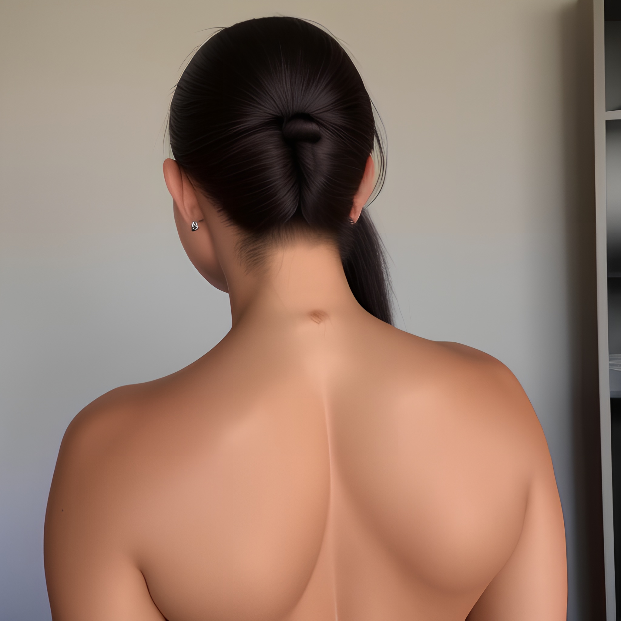 black hair ponytail athlet