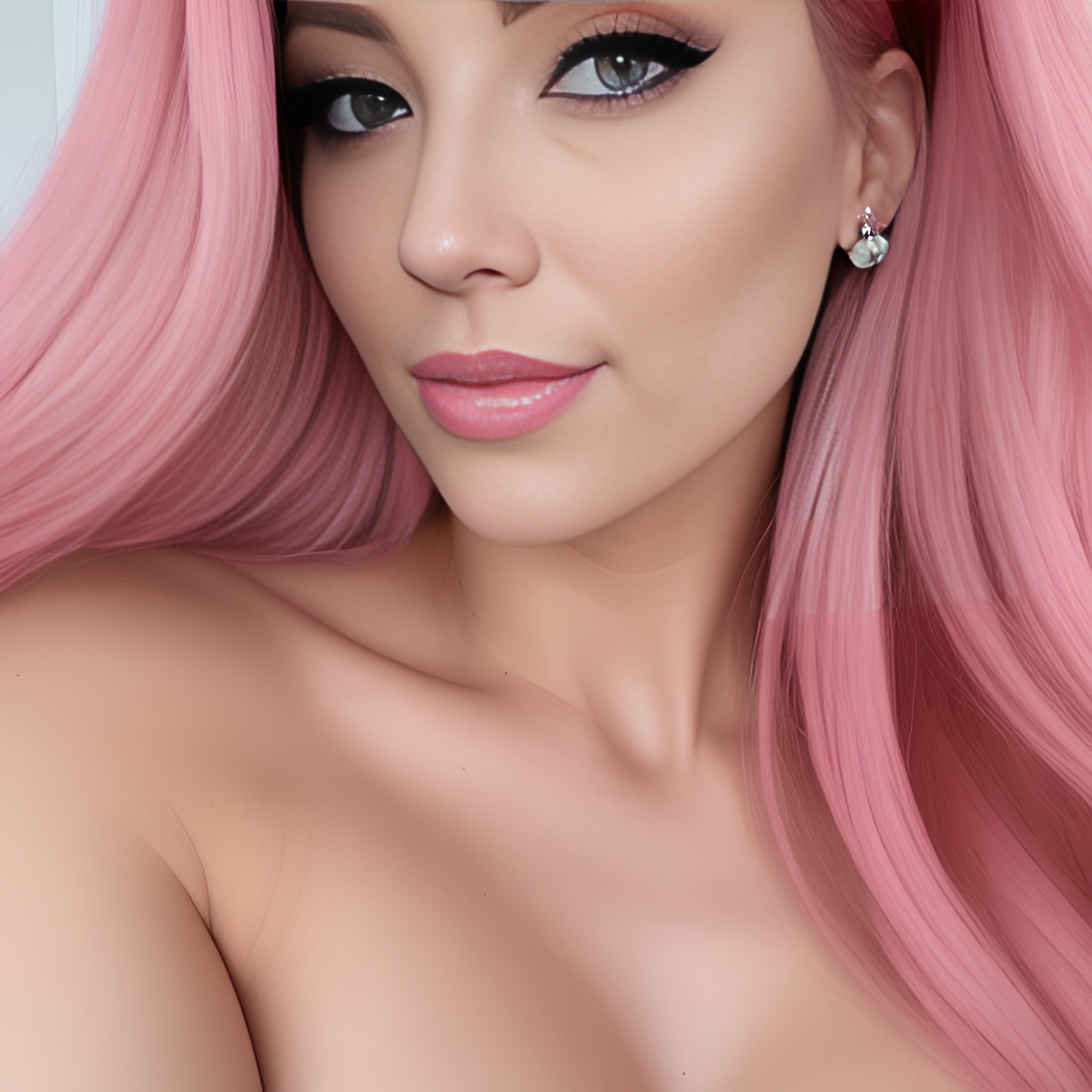 pink hair sexy woman