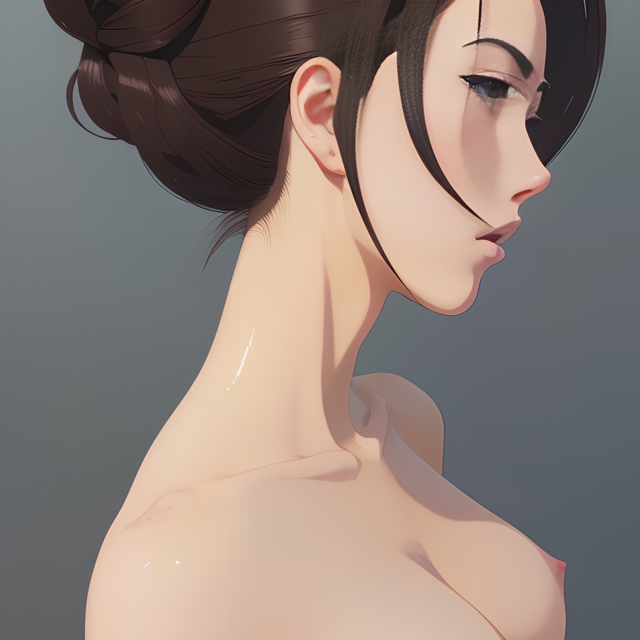 hair bun sexy woman