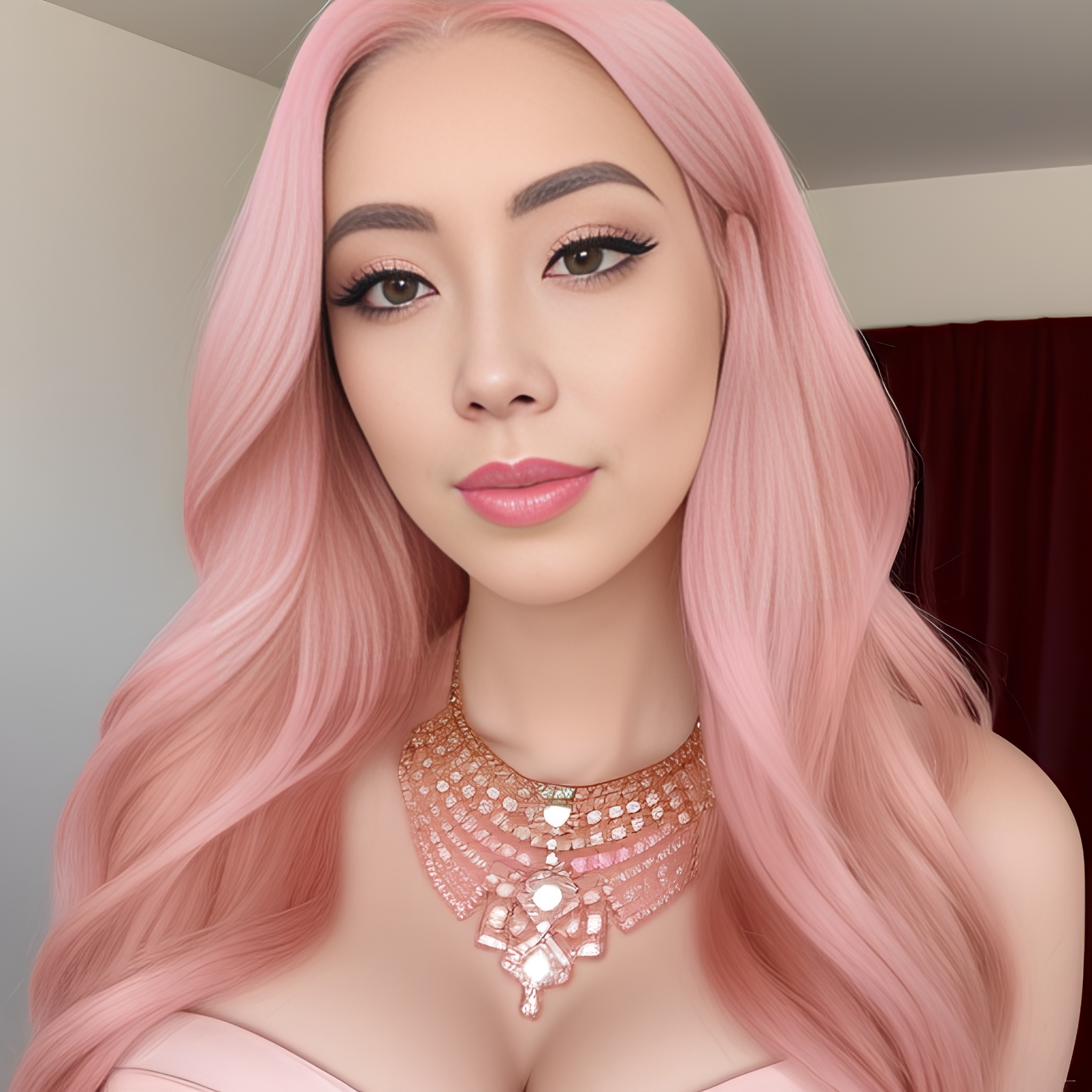 pink hair sexy woman