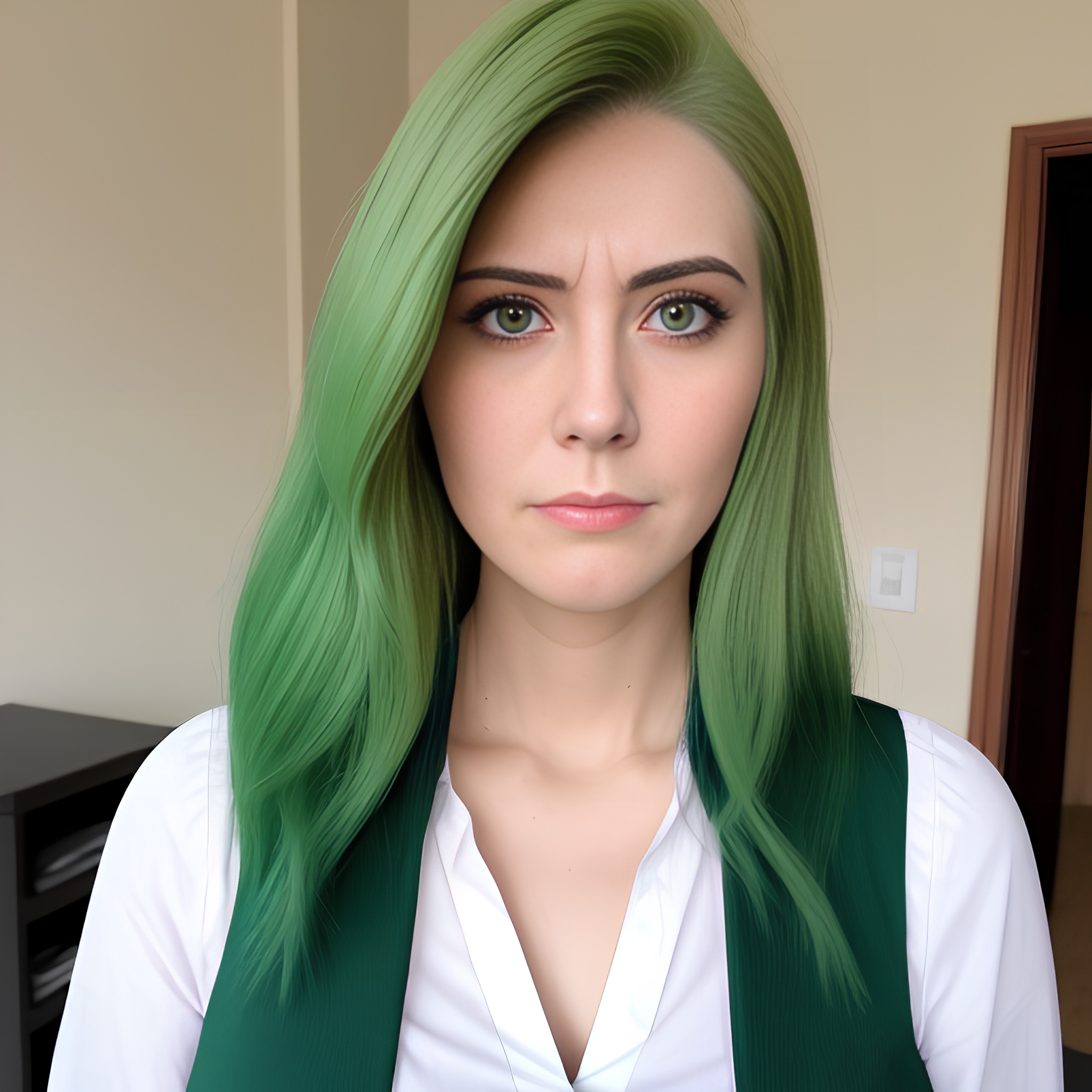 green hair woman