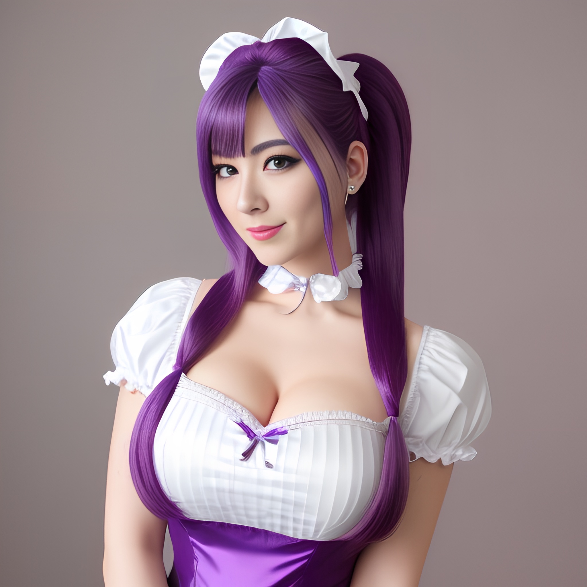 purple hair hot woman